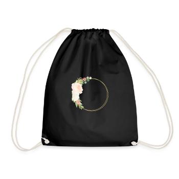 Cercle de bouquet de fleurs - personnalisable - Sac de sport léger - noir - Devant