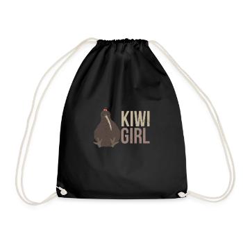 New Zealand Kiwi Girl Partnerlook Lustige Geschenk - Turnbeutel - Schwarz - Vorne