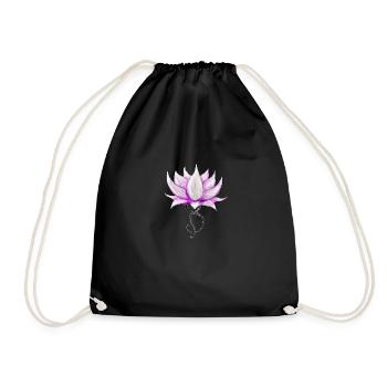 Lotus crown - Drawstring Bag - black - Front