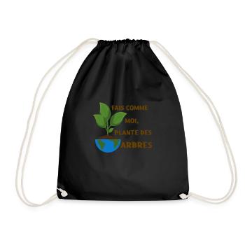 Fais comme moi, plante des arbres - Sac de sport léger - noir - Devant