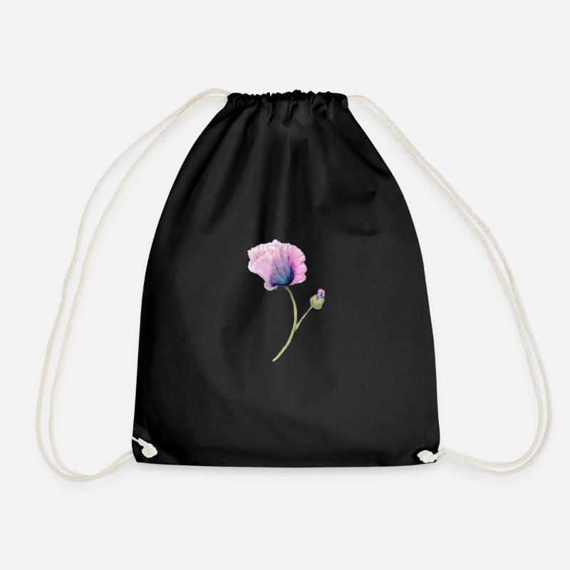 Blume - Turnbeutel - Schwarz
