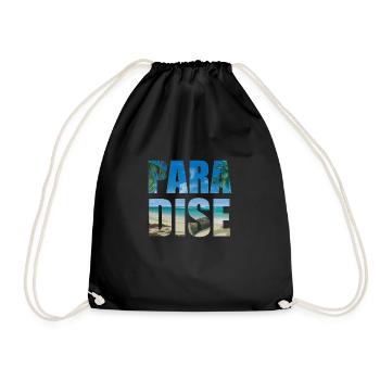 Paradise Caribbean sandy beach beach vacation - Drawstring Bag - black - Front