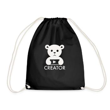 Teddybär Creator YouTube - Turnbeutel - Schwarz - Vorne