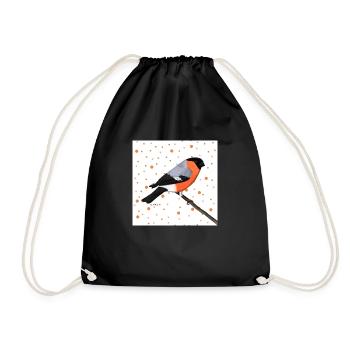 Bullfinch Orange Bird Animal Women Men Children - Drawstring Bag - black - Front
