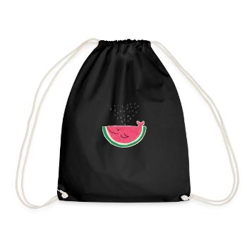 Baleine Pastèque - Melon Whale - Fruit Love - Sac de sport léger - noir - Devant