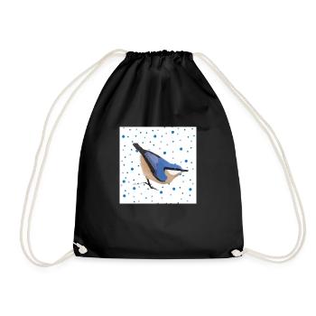 Nuthatch bird animal gift women men kids - Drawstring Bag - black - Front