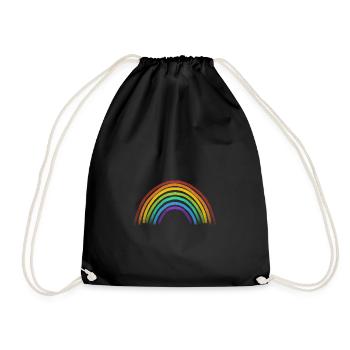 Regenbogen Design künstlerisch - Turnbeutel - Schwarz - Vorne