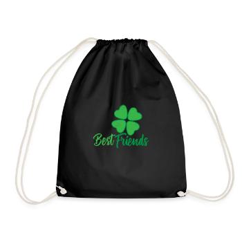 Friendship Best Friends Four-leaf clover - Drawstring Bag - black - Front