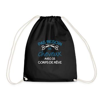 Pas besoin de cheveux avec ce corps de rêve - Sac de sport léger - noir - Devant