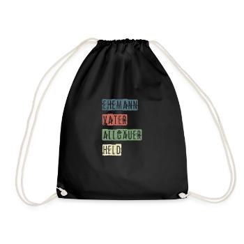 Allgäu Design | Ehemann, Vater, Allgäuer, Held - Turnbeutel - Schwarz - Vorne