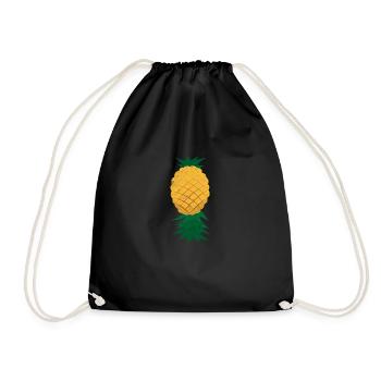 Upside Down Ananas Fruchtliebhaber Geschenkidee - Turnbeutel - Schwarz - Vorne