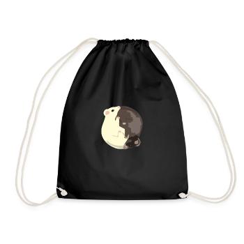 Yin Yang Schwarze und weiße Frettchen Geschenk - Turnbeutel - Schwarz - Vorne