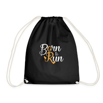 Jogger Born to Run Geschenkidee - Turnbeutel - Schwarz - Vorne