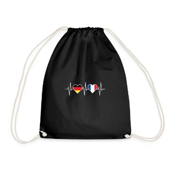 Allemagne france amitié battement de coeur - Sac de sport léger - noir - Devant