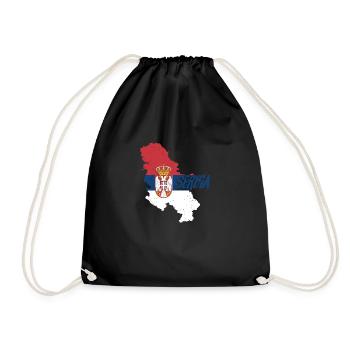 Serbia Balkan | Serbian Serb flag gift ideas - Drawstring Bag - black - Front