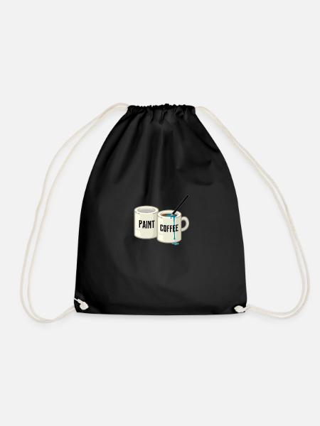 Kaffeefarbe - Turnbeutel - Schwarz