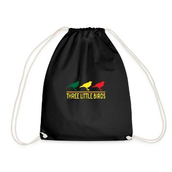 Three little birds nature saying gift - Drawstring Bag - black - Front