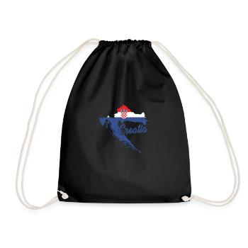 Kroatien | Balkan Kroatisch Kroate Flagge Geschenk - Turnbeutel - Schwarz - Vorne