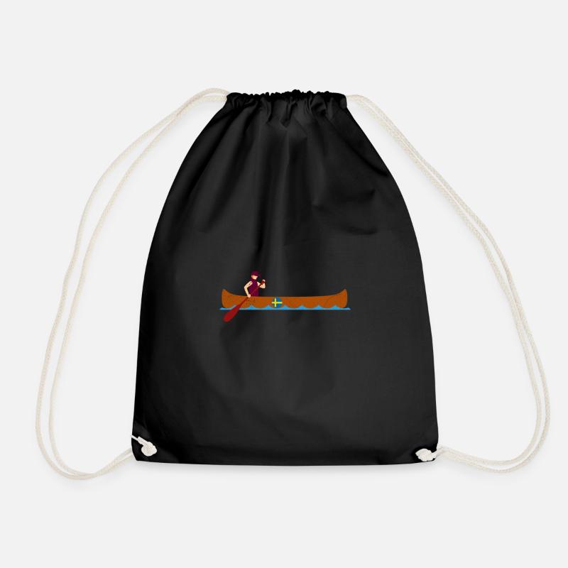 Canoe Canoeing Sweden Lustige Geschenkidee - Turnbeutel - Schwarz