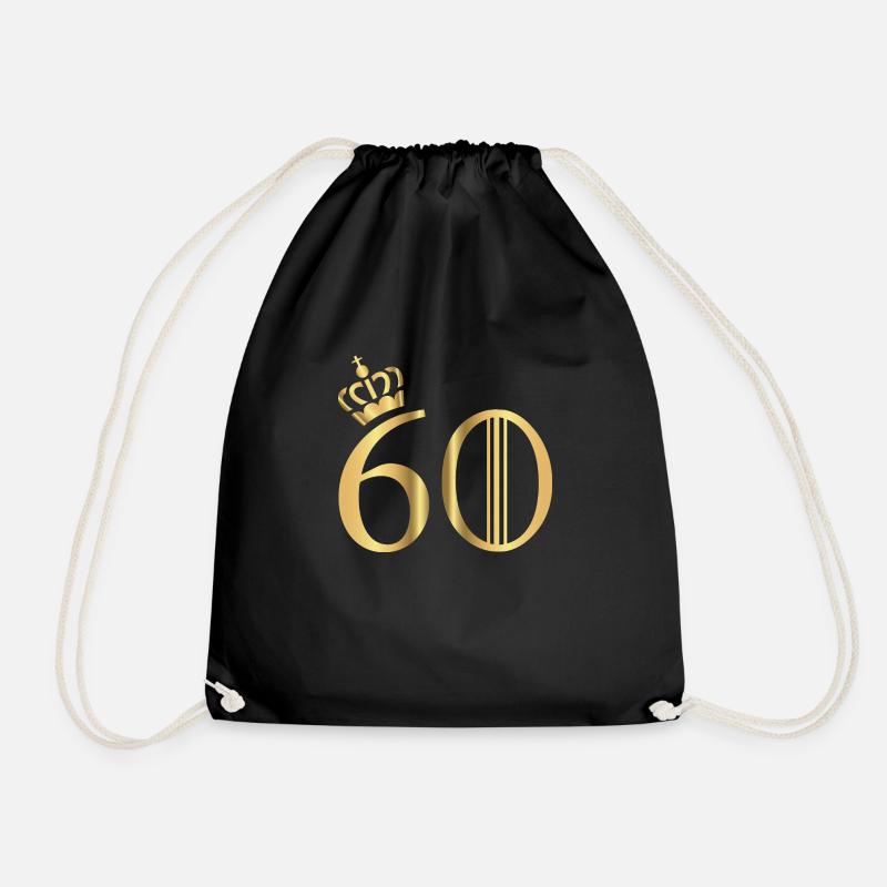 60 years - Drawstring Bag - black