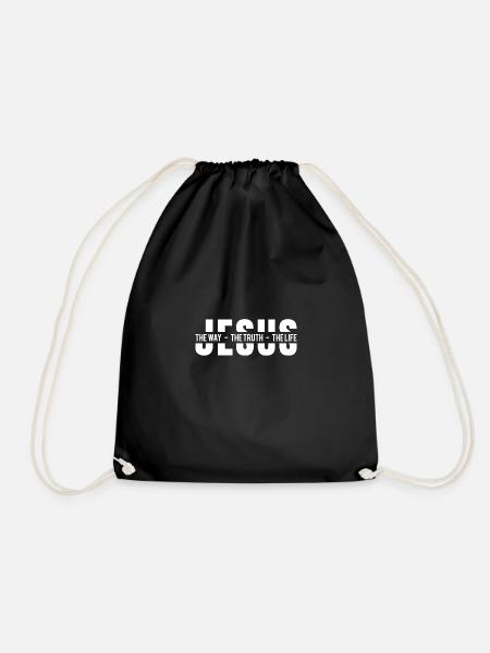 JESUS CHRISTUS, DER WEG, DIE WAHRHEIT UND DAS LEBEN - Turnbeutel - Schwarz