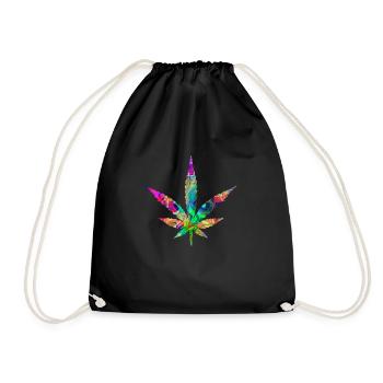 CannabisColorful - Drawstring Bag - black - Front