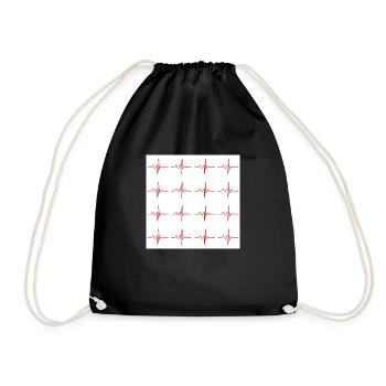 Neuer Neck Gaiter Nurse Design EKG Herzmonitor - Turnbeutel - Schwarz - Vorne