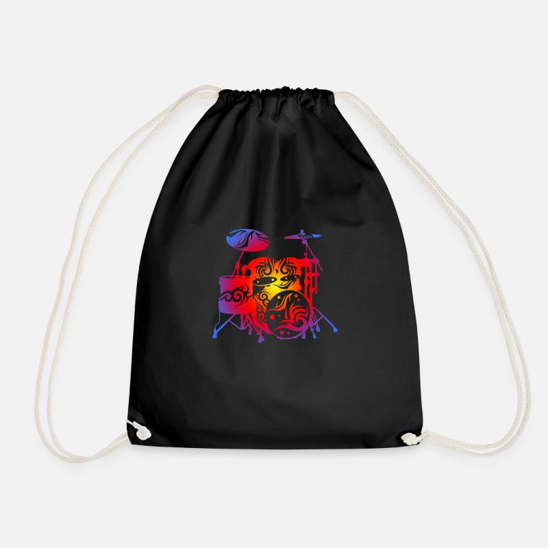 Tribal Tattoo Schlagzeug Drum Kit Drummer Geschenk - Turnbeutel - Schwarz