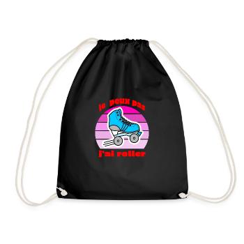 je peux pas j'ai roller - Sac de sport léger - noir - Devant
