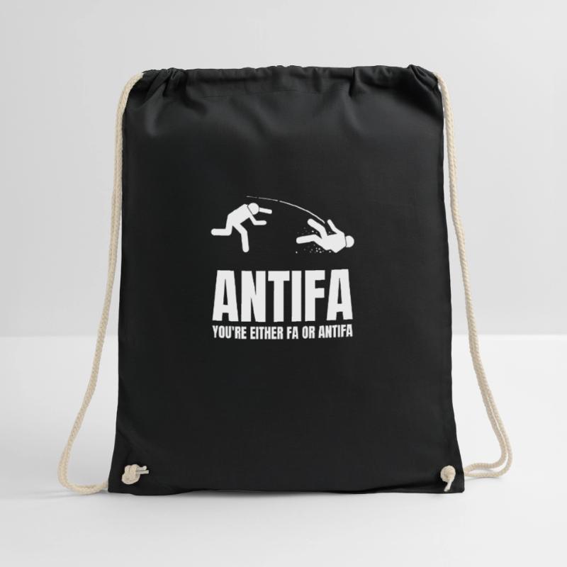 Antifa - Du bist entweder Fa oder Antifa Turnbeutel