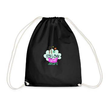 " Follow Your Dreams " - Drawstring Bag - black - Front