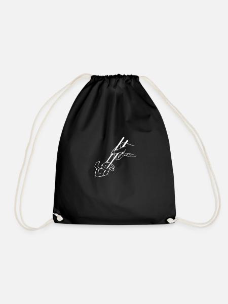 Hase Chopsticks - Turnbeutel - Schwarz
