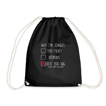DICK TOO BIG FUNNY SINGLE SHIRT - Drawstring Bag - black - Front