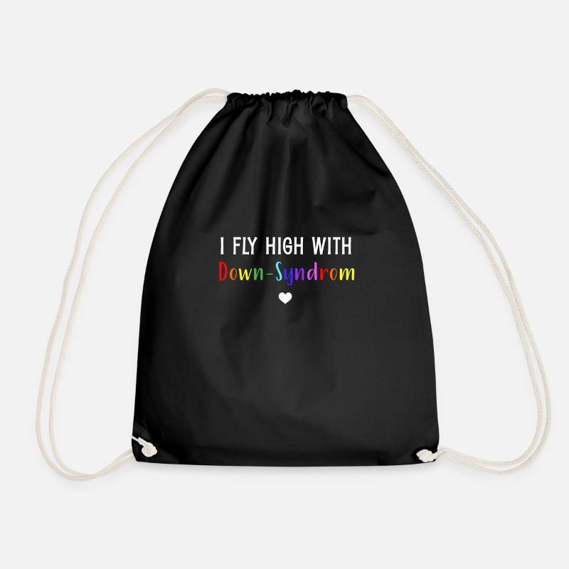 Down-Syndrom | I fly high with Down-Syndrom - Turnbeutel - Schwarz