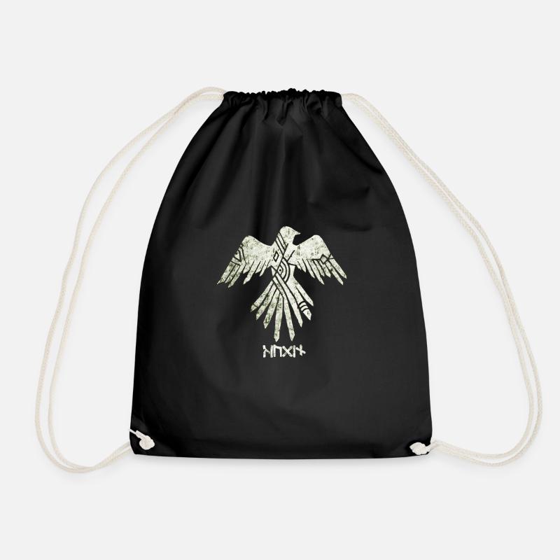 Hugin - Drawstring Bag - black