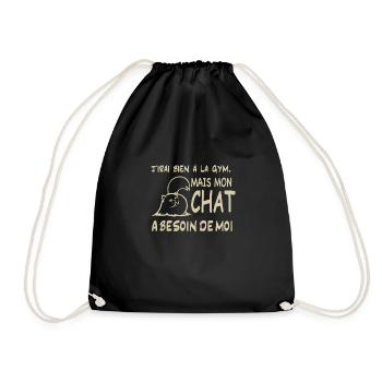 Humour chat - Sac de sport léger - noir - Devant