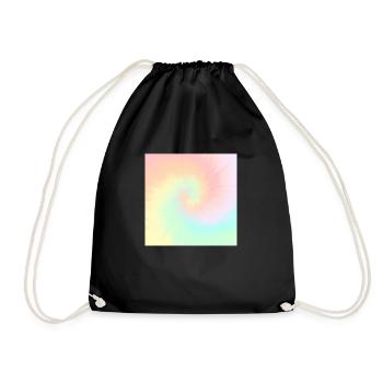 Tie Dye Pastel Swirl Tie Dye - Drawstring Bag - black - Front