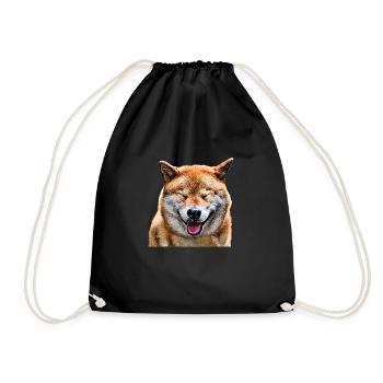 Shiba inu - Drawstring Bag - black - Front