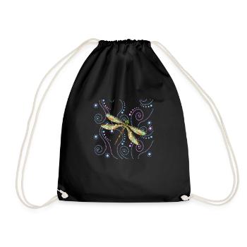 Dragonfly - Drawstring Bag - black - Front