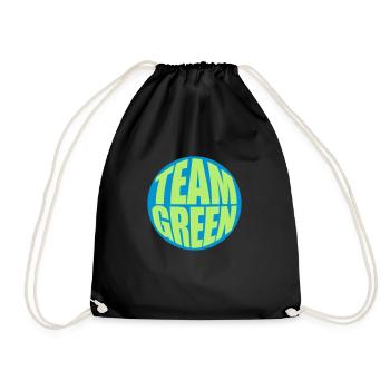Green team logo - Drawstring Bag - black - Front