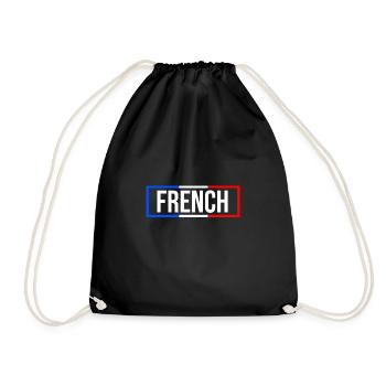 France flag blue white red - Drawstring Bag - black - Front