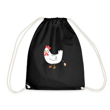 Poulet caca un œuf! - Sac de sport léger - noir - Devant