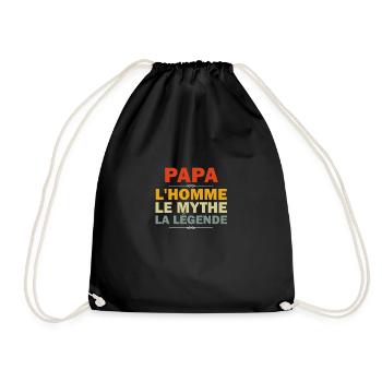 papa l'homme le mythe la légende - Sac de sport léger - noir - Devant