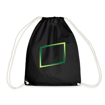 Rectangle frame sign - Drawstring Bag - black - Front