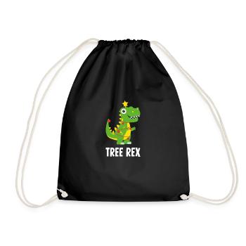 Tree Rex Party Weihnachten Geschenk Familie Xmas - Turnbeutel - Schwarz - Vorne