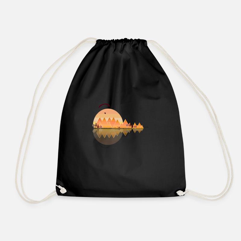 Paraglider Paragliding Mountains Hang Gliding Kayak - Drawstring Bag - black