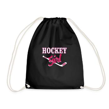 Hockey Girl Ice Hockey Ice Hockey Player Sports - Drawstring Bag - black - Front