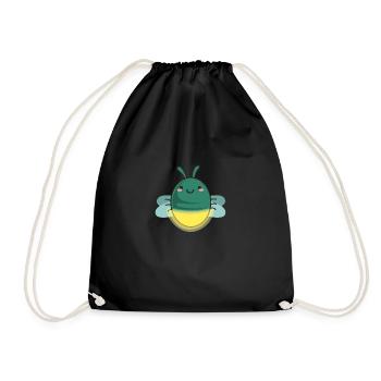 Dessin animé mignon luciole - Sac de sport léger - noir - Devant