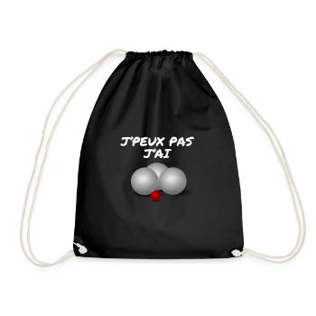I can not I petanque - Drawstring Bag - black - Front