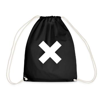 Straight Edge X Weiß - Turnbeutel - Schwarz - Vorne